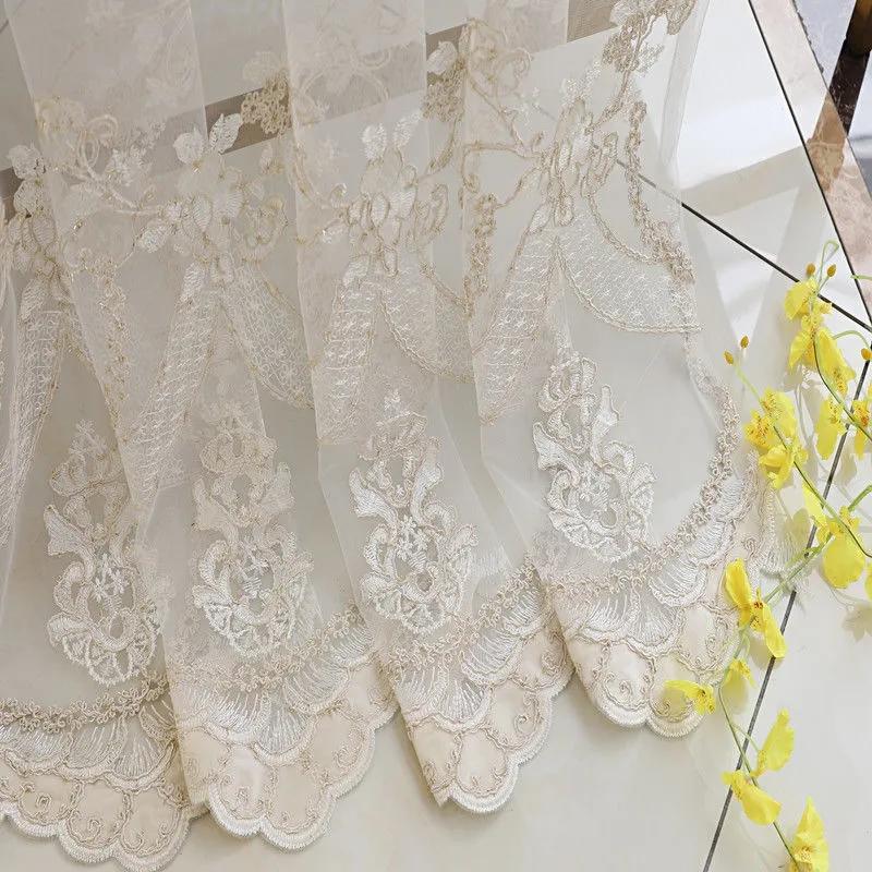 Cortinas Blackout Cortinas Europeias de Camada Dupla Fio Sala de Estar Quarto Blackout Luxo Bordado em Relevo Varão de Cortina