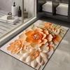 3d Flower Printed Bath Mat Non Slip Bathroom Rug Super Absorbent Kitchen Doormat Home Laundry Room Decor Porch Entrance Carpet