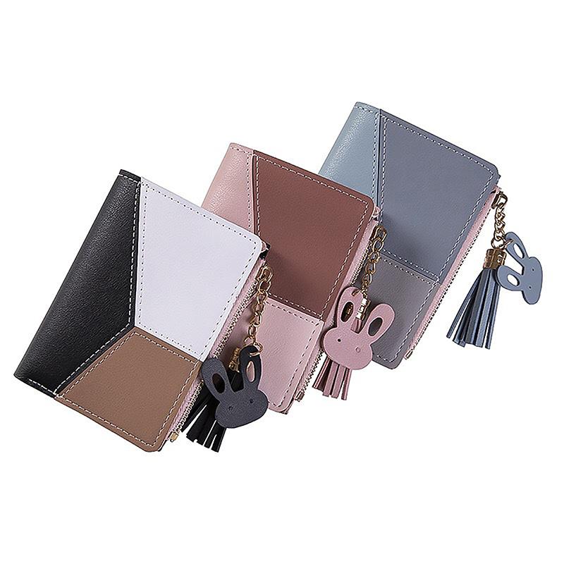 1Pc Geometric Women Cute Wallets Pocket Purse Card Holder Patchwork Wallet Lady Female  Short Coin Purse Money Bag