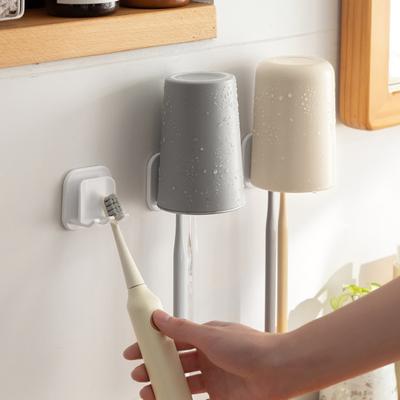 Toothbrush Holder Wall Mounted Eco-friendly Plastic All-Purpose Mouthwash Cup Rack Toothbrush Holder for Home