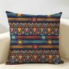 Vintage Geometric Stripes Pattern Cushion Cover Natural Linen Organic Fabric Printing Breathable Perfect For Home Decor