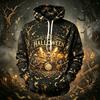 Men's Casual Hoodie Long Sleeve Sweatshirt with Halloween Graphic Print for Fall