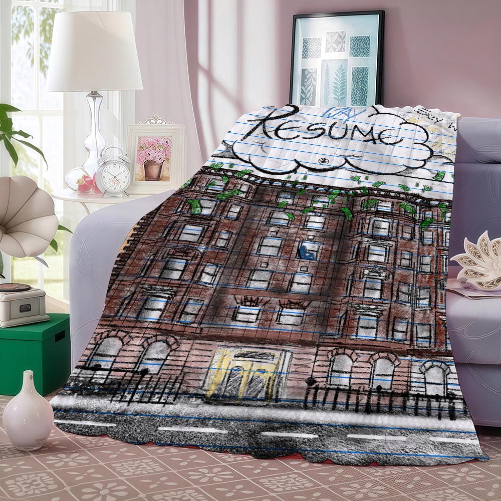 American rapper L-Lil Tjay Blanket Warm And Soft Suitable For Bedroom Living Room Sofa Bed Office Travel Camping 30x40in