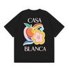 Casablanca Streetwear T-Shirt Men Women Loose Fit Short Sleeve Casual Tee High Street Style