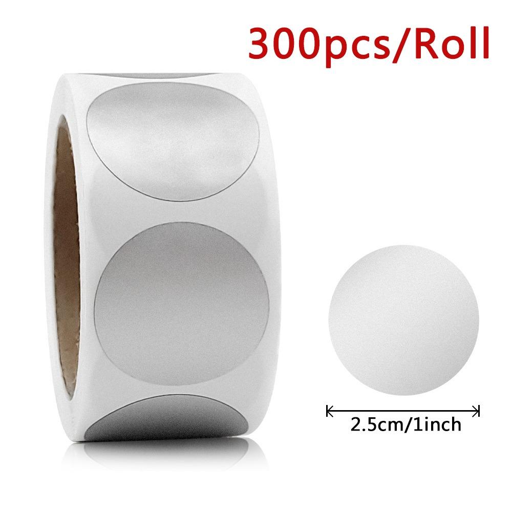 300pcs/Roll Self-adhesive Scratch Labels Stickers 2.5cm DIY Scratch Stickers  Party Supplies