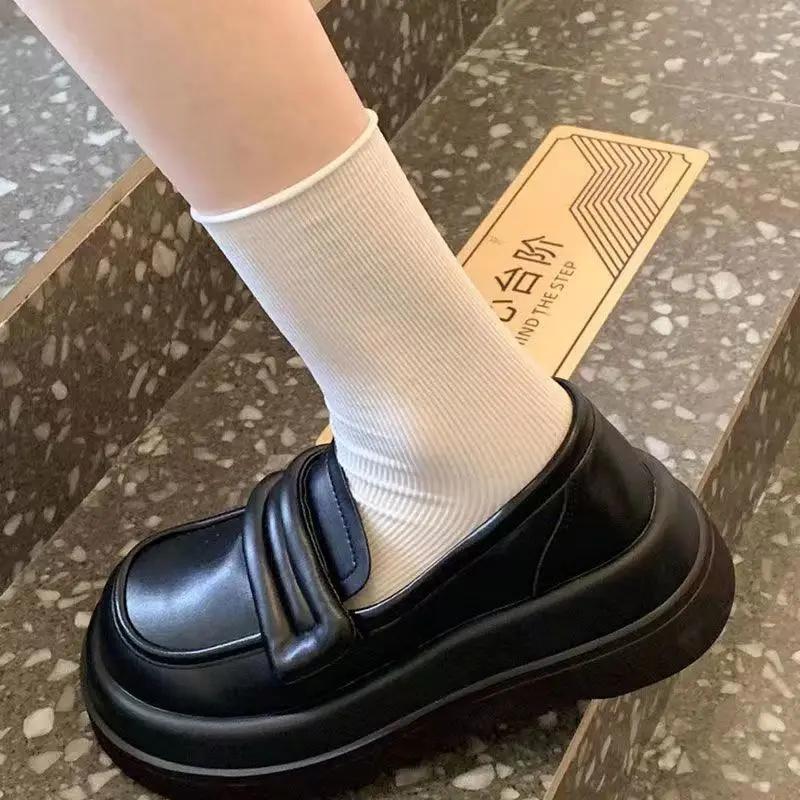 Fashion Japanese Style Lolita Gothic Loafers Round Toe Ladies Footwear Platform Luxury Leather Casual Women's Shoes Cute Kawaii On Sale