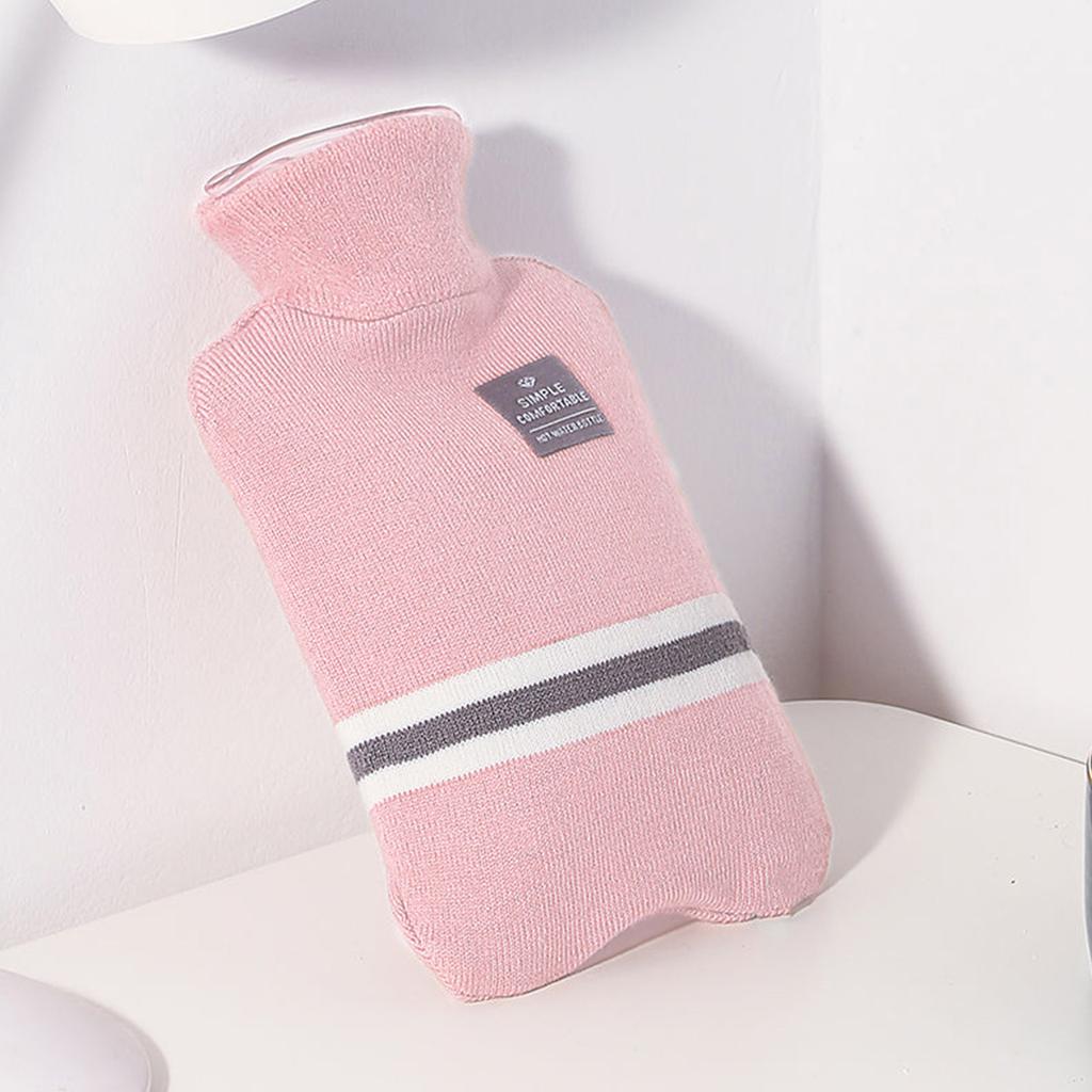Hot Water Bottle with Cover 1L Large Classical Hot Water Bag for Pains Relief Neck & Shoulders Feet Warm Great Gift