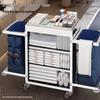 Industrial Hotel Service Trolley with Side Bag and Wood Box