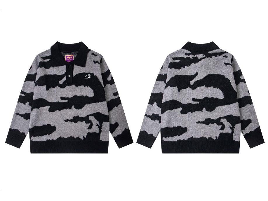 Corteiz Trendy Woolen Zipper Cardigan - American Retro Street Hip Hop Unisex Jacket