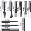 Barber Shop Plastic Pointed Tail Comb Hairdressing Supplies 10-piece Set Barber Tools Beard Comb Smooth Hair Comb