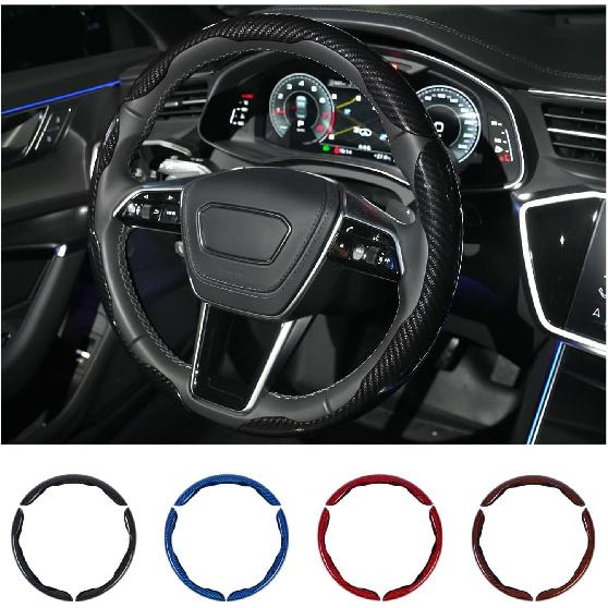 Carbon Fiber Steering Wheel Cover 3PCS Set – Anti-Slip, Scratch-Resistant, Universal Fit For 14–16 Inch Wheels – Interior Car Accessories For