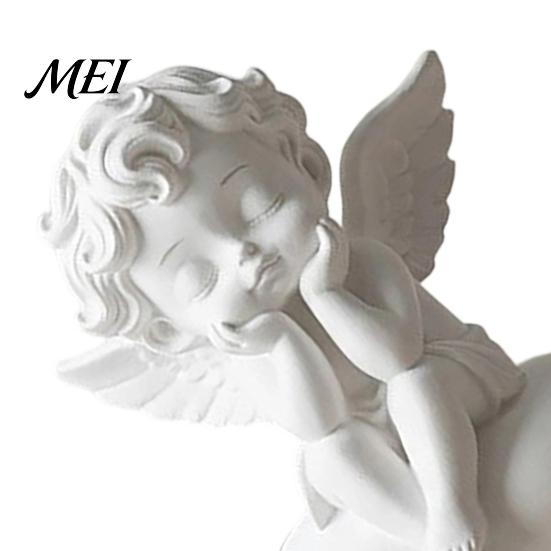 Decorative Figurine Gift 3D Printed Little Angel Statue, Small Cherub Figurine, Cute Holding Pla Material Craft Face Guardian Desktop Ornament