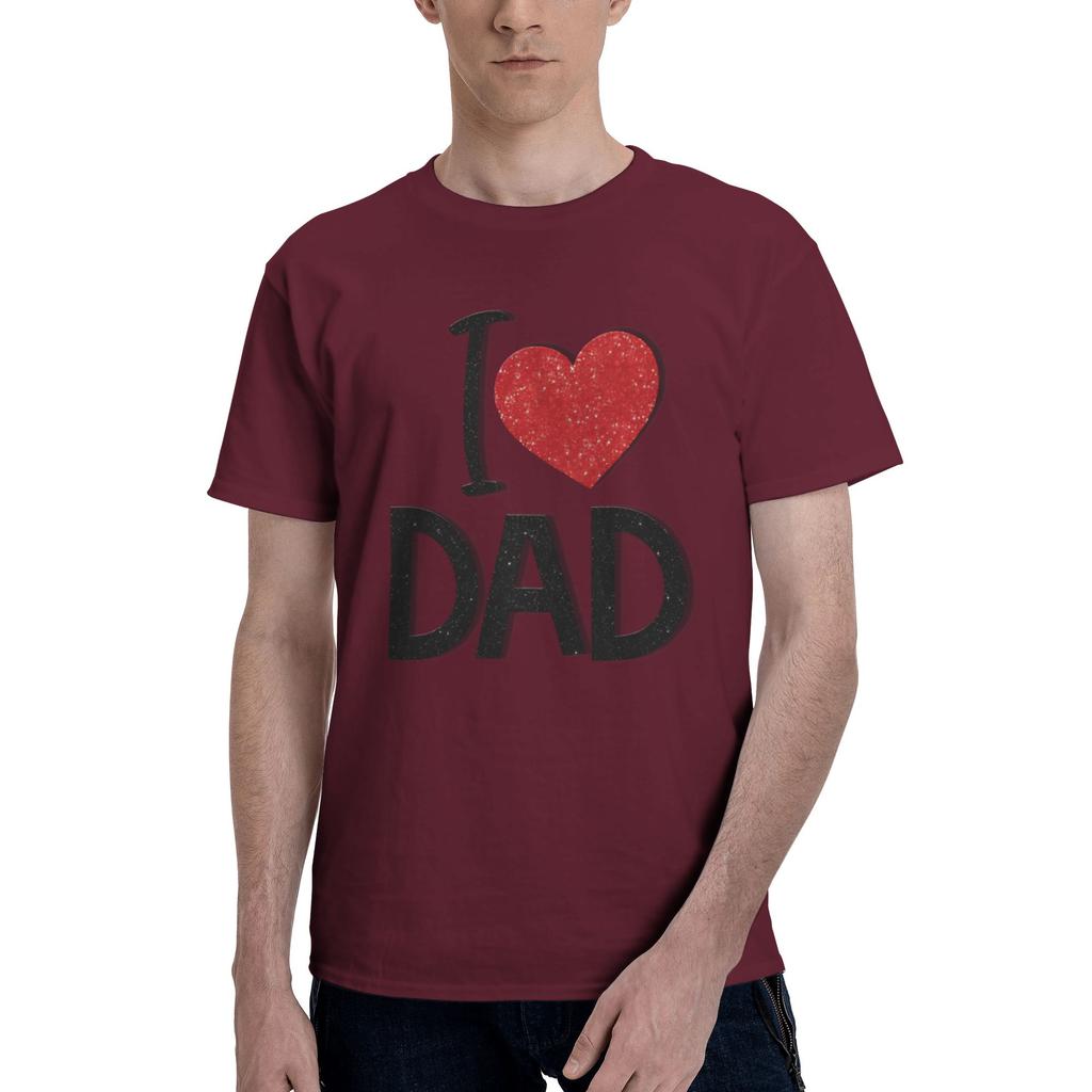 I Love Dad Men T Shirt Fathers Day Awesome Tees Short Sleeve Round Collar Pure Cotton New Arrival Clothes TShirt