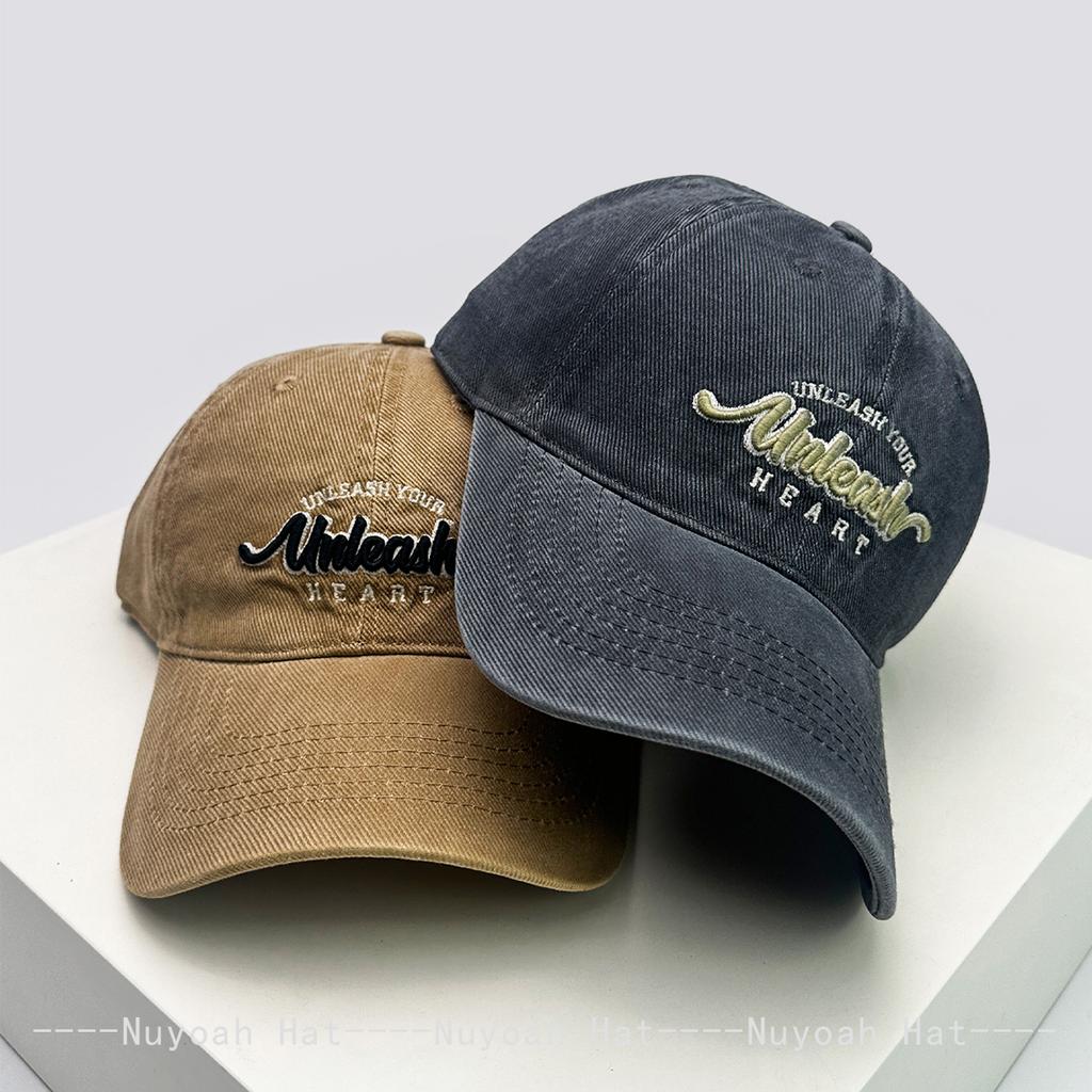 And Women Korean Style Ins 3D Letter Print Embroidery Baseball Caps Sun Protection Vintage All-Match Casual Peaked Hats College Style Fashion