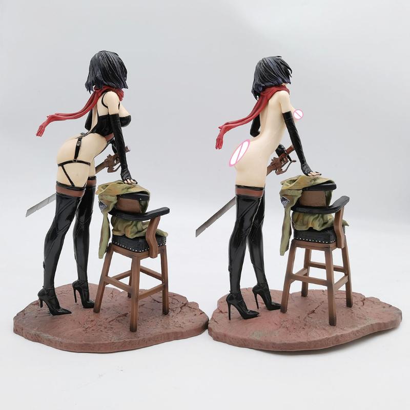 30cm Anime Angriff auf Titan Mikasa Ackerman Figur Stuhl Erwachsene Sexy Mädchen PVC Action Figur Spielzeug Modell Sammlung Puppe Kinder Geschenke