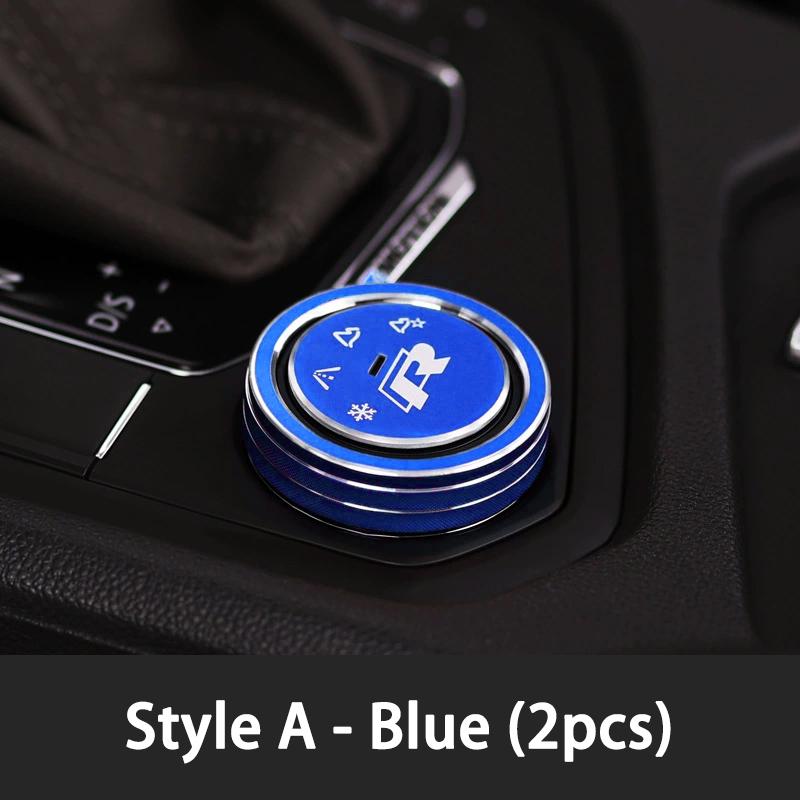 2026 Hot Sticker 2Pcs 3D Aluminum Interior Driving Mode Knob Ring Decorative Stickers For VW Volkswagen Tituan Tharu TAYRON T-RO