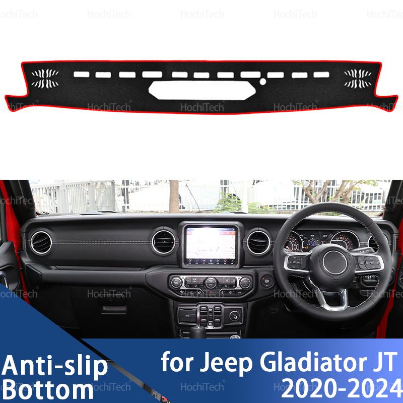 Auto-Armaturenbrett-Abdeckmatte für Jeep Gladiator JT 2020-2024 Sonnenschutz-Pad Instrumententafel-Teppiche Anti-UV-Auto-Zubehör LHD RHD