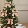 Christmas Bows Decor 10-Piece Vintage Christmas Ornaments Small Garland Bow Door Ornaments For Indoor Window Wall Door Living