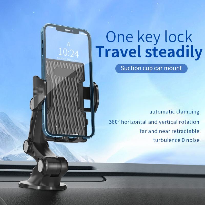 XZ3+JZ6 Nano-Saugfuß-Basis Handyhalterung Automatische Klemmung Drei-Segment-Halterung für Armaturenbrett/Windschutzscheibe