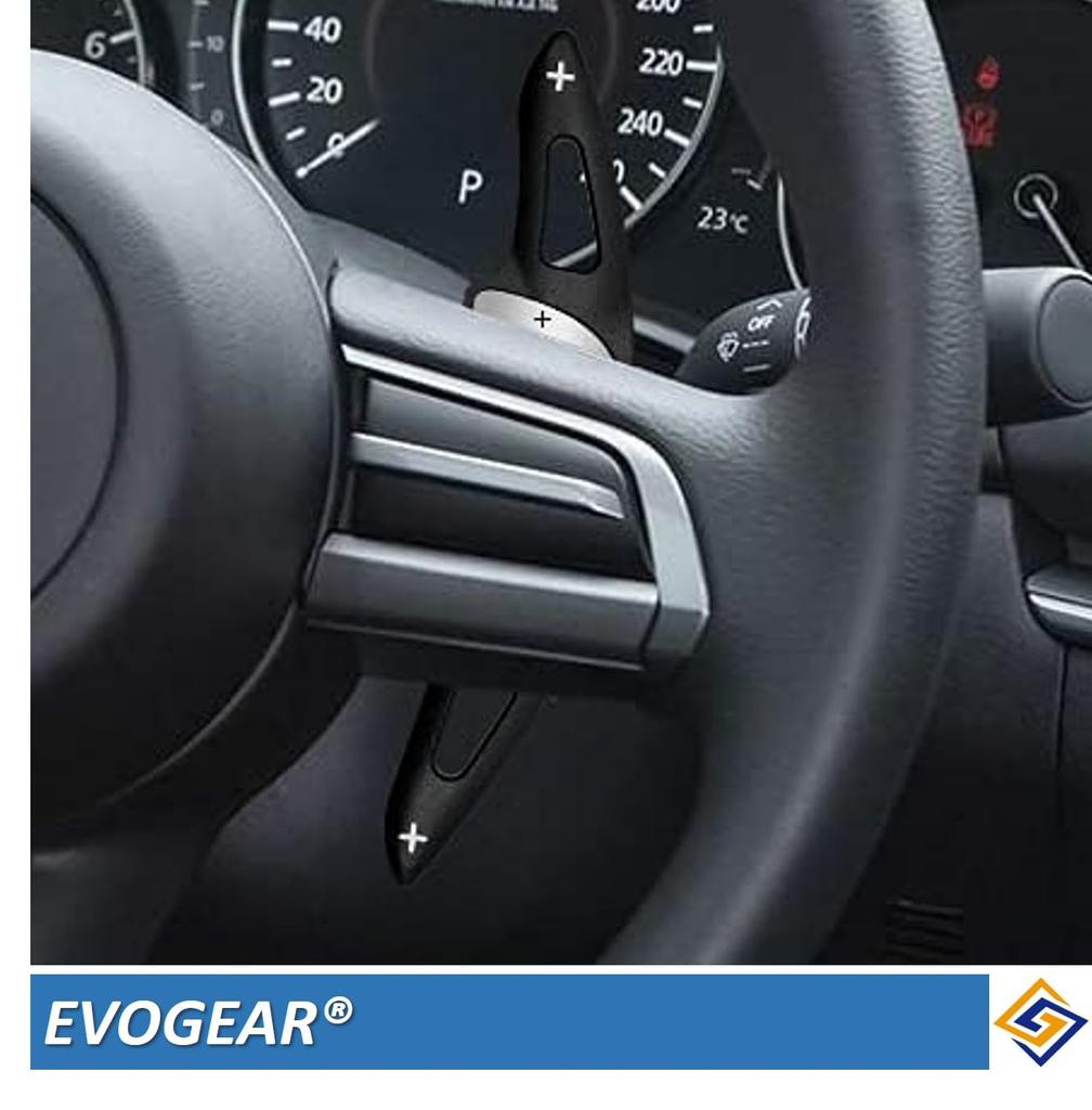 EVOGEAR Aftermarket Aluminum Alloy Paddle Shift Covers for Mazda 3 BP Series 2019 and DM Series 2019 Silver Sedan/Fastback (May 24, Onwards) CX-30