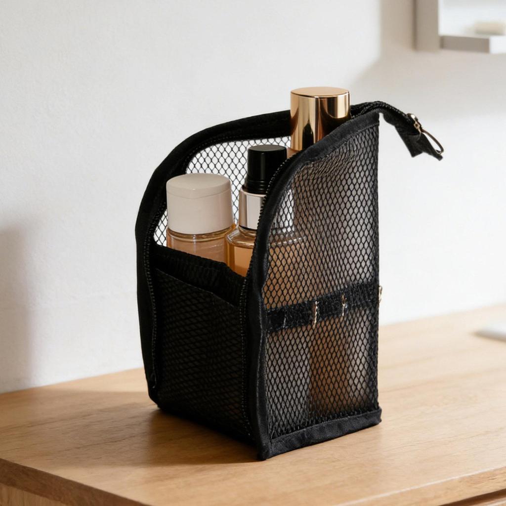 Toothbrush Pouch Stand Up Storage Pouch Waterproof Travel Toiletry Bag with Toothbrush Holder for Women Pen Bathroom Hotel