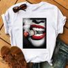 New Sexy Lips Unisex Tshirt Fashion Graphic Printed Tshirt Harajuku  Ulzzang Rose Diamond Snake Lips Casual Tops Tee