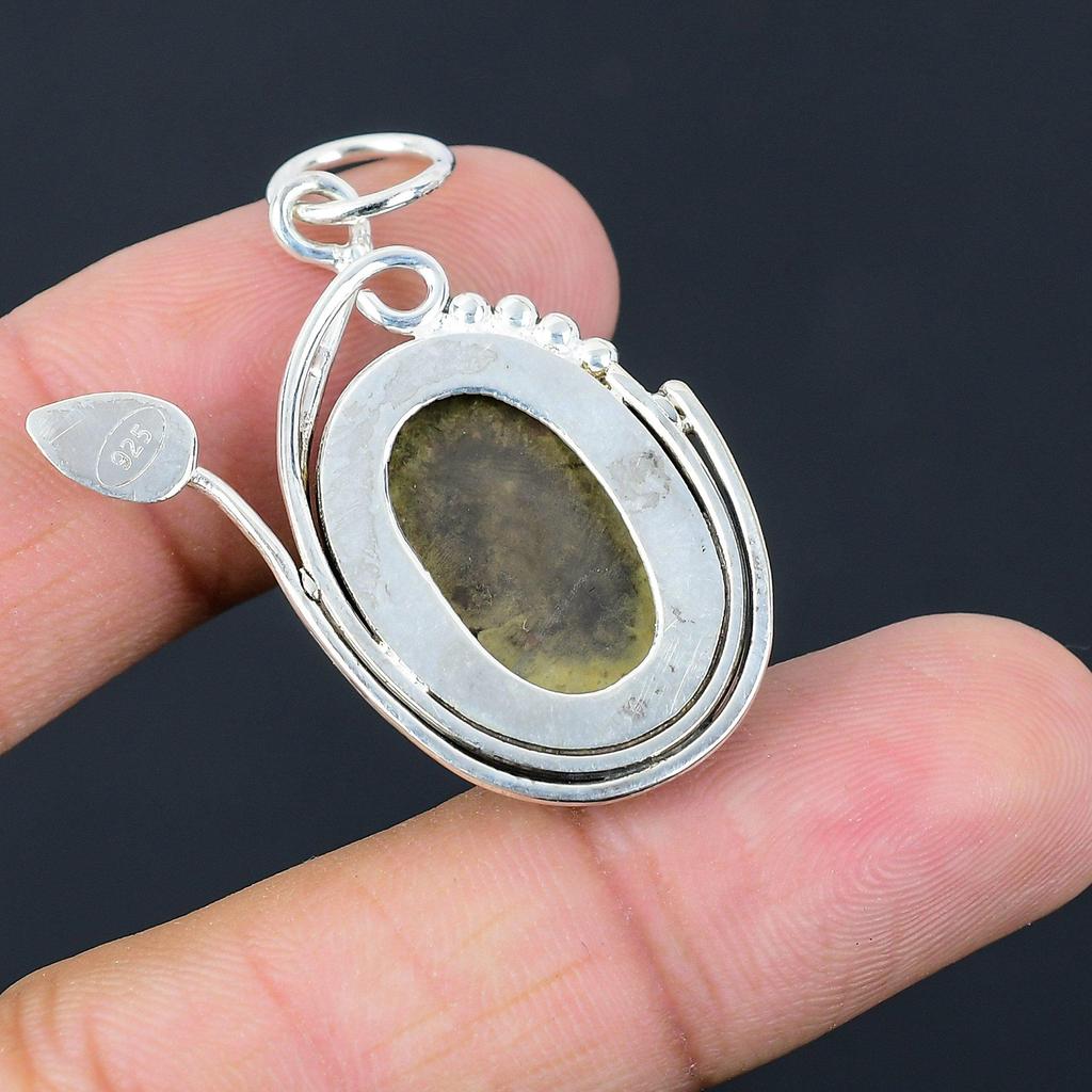 Sisters Day Deal Natural Unakite Wife Ethnic Pendant Jewelry 925 Sterling Silver