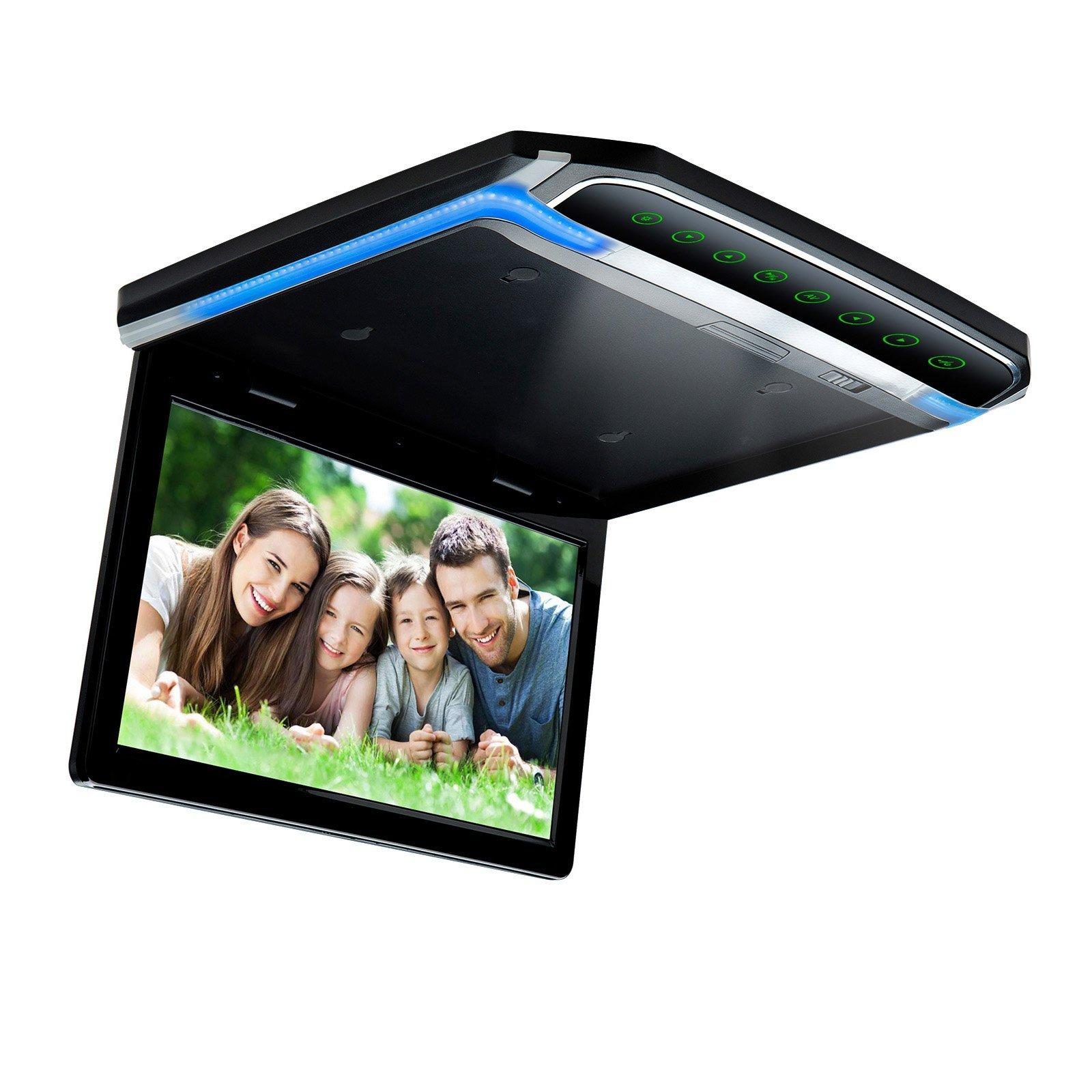 

XTRONS Новейший дюймовый откидной монитор Разрешение 1024x600 Совместимый с HDMI Совместимый с видео 1080P Совместимый с MP5 Внешний вход Связанный с дверью Горизонтальный