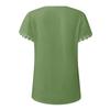 Ladies Casual Fashion Sexy Solid Color V-neck Pullover Comfortable Loose Short Sleeve Lace Sleeve Top