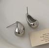 PONYKISS  Silver Needle Minimalist Water Drop Stud Earrings for Women Trendy Fashion  Light Luxury Accessories
