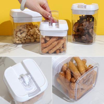 Rechteckige Trockenfutter Müsli Mehl Bohnen Luftdichte Flip Lagerung Container Halter