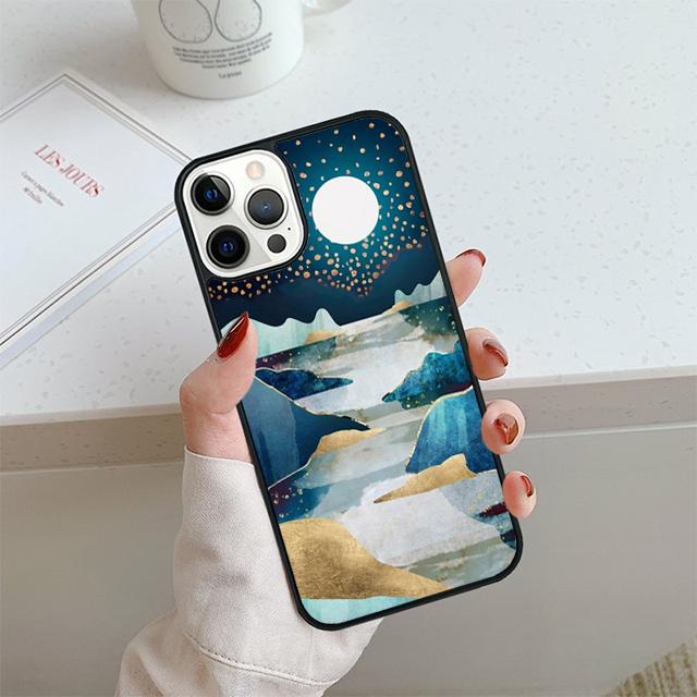 Star Lake Mountain Phone Case For iPhone 17 Air 14 15 16 13 12 Cover For Apple 14 15 16 Pro Max Plus Coque