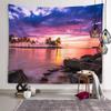 Beach Scenery Tapestry Sunset Evening Glow Scenery Wall Art Decoration Dormitory Room Aesthetics Bedroom Home Decoration