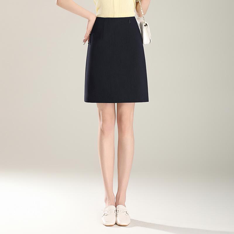 2026 Spring/Summer Women s Grey Midi Pencil Skirt - Elegant & Versatile 4XL