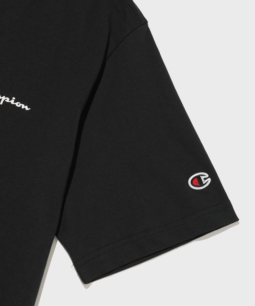 CHAMPION Small Script Logo Cotton Short Sleeve T-Shirt Black