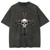 Street Trend Cross Skull Print Fashion Women's T-Shirt Loose Unisex Short Sleeve Summer Selling Retro
