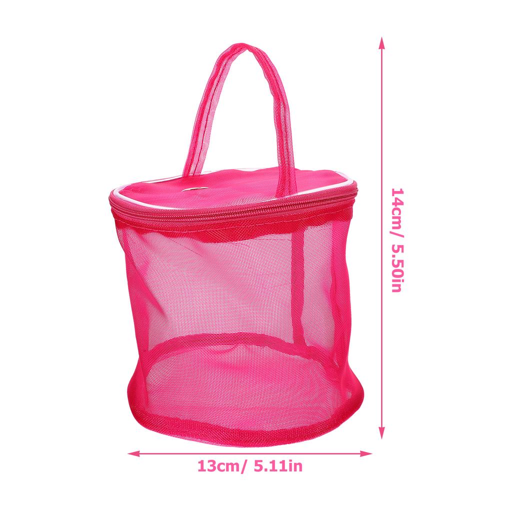 Knitting Storage Bag Pink Mesh Nylon Tote For Crochet Yarn Organizing Woolen Ball Holder Diy Sewing Tool Case Yarn Storage