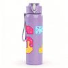 1PC Pastel Number Sixty Seven Art 750ml Color Plastic Sports Water Bottle Leakproof Flip Straw Lid Suitable for Sports Office Home Use