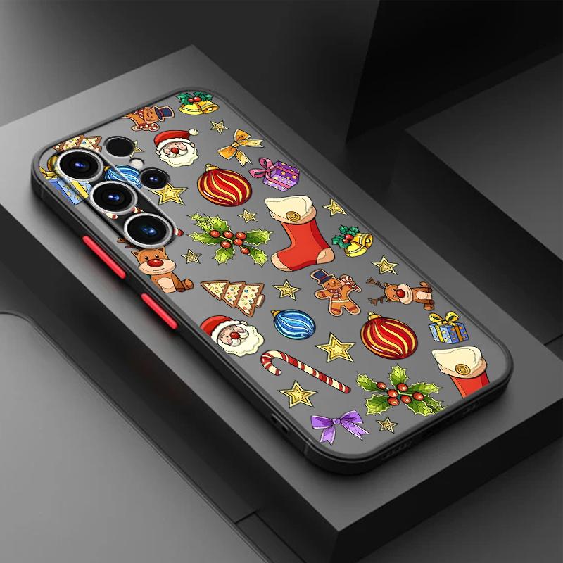 

Back Phone Cover Case for Samsung Galaxy S23 Ultra S20 S21 S22 Plus S10 S9 S24 FE S25 Edge Cartoon Christmas Style Pattern Galaxy S25
