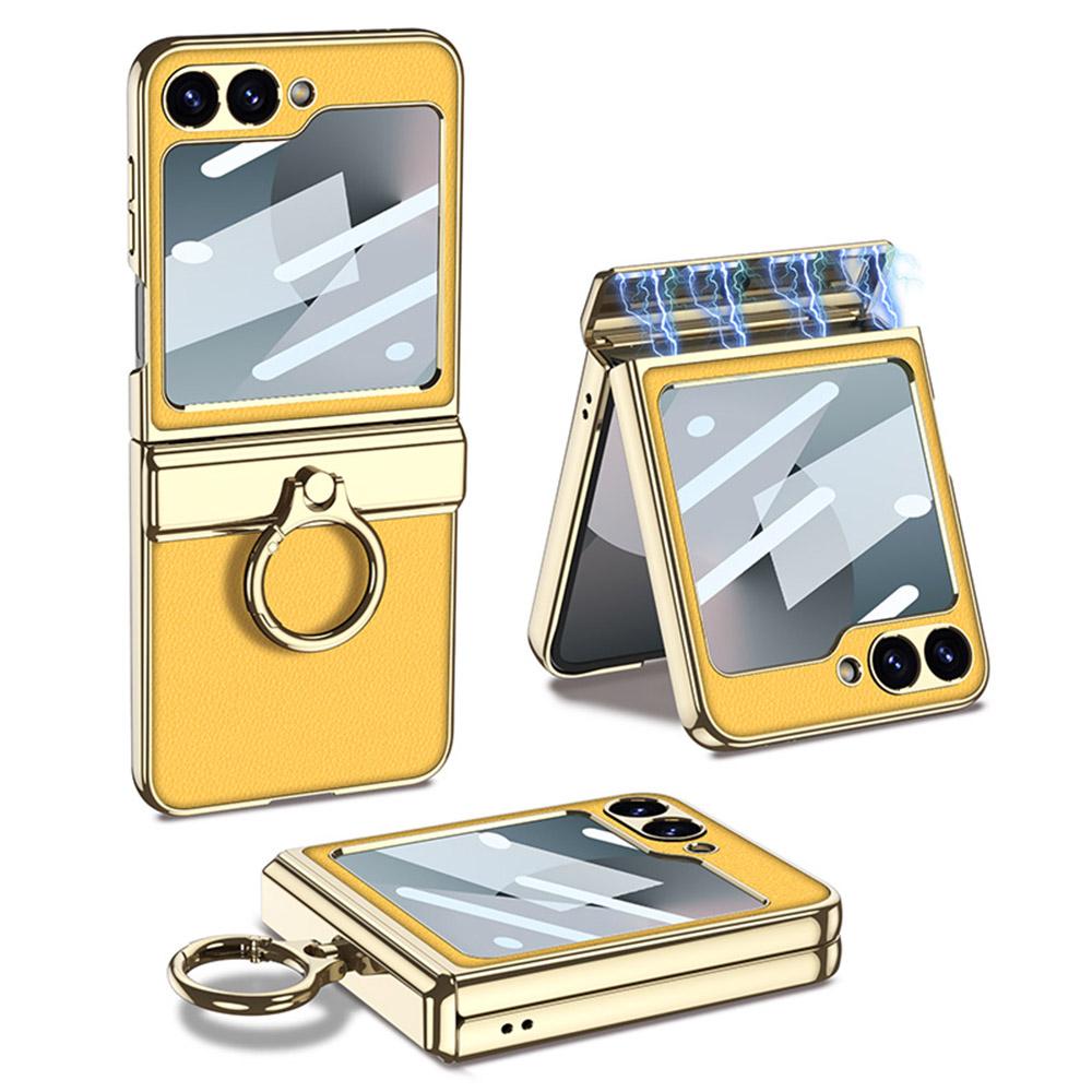 GKK For Samsung Galaxy Z Flip7 FE 5G/Z Flip6 5G Case PC+PU Kickstand Phone Cover