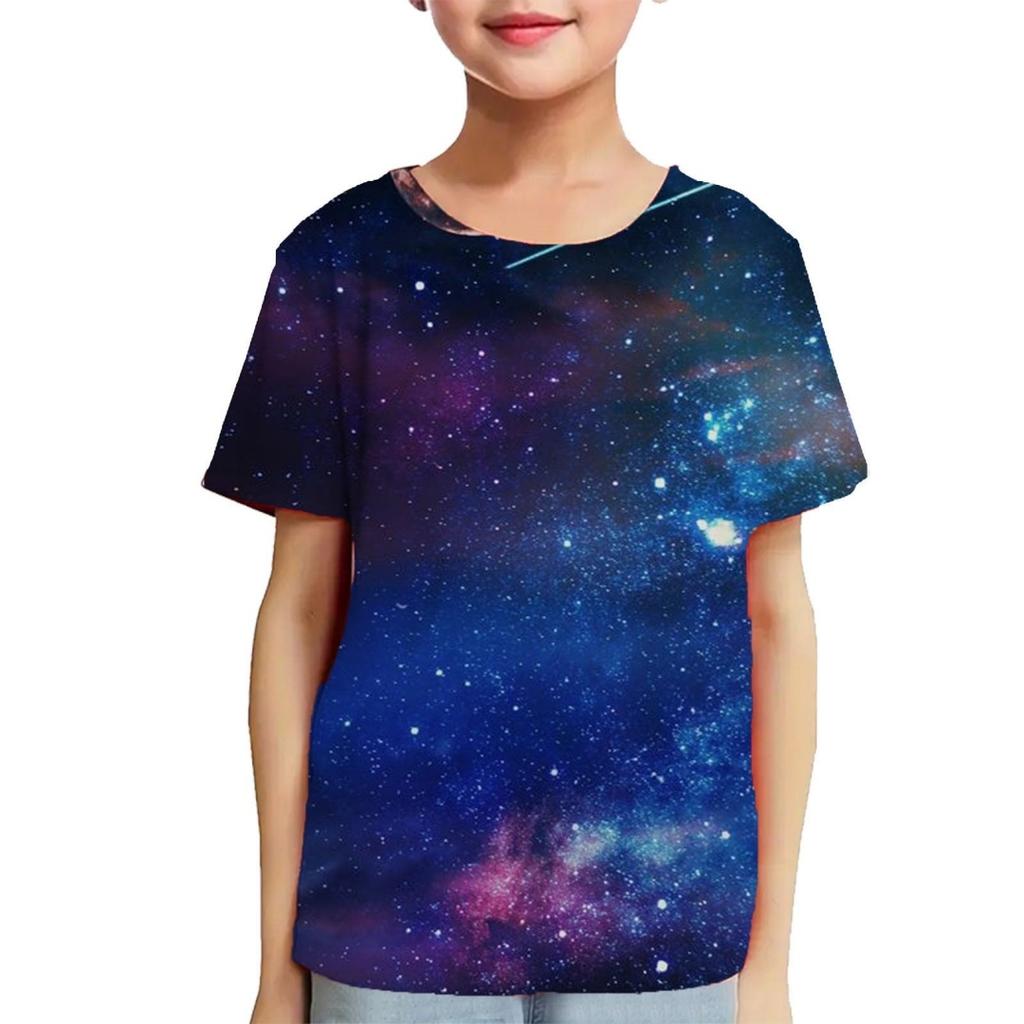 Fashion Children T-Shirts 3D Print Colorful Pattern Round Neck T-Shirts Casual Short Sleeve Tops Kids Tees Clothing