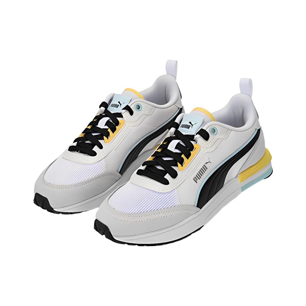 Puma R22 White Black Vaporous Grey Unisex Sneakers 383462-17