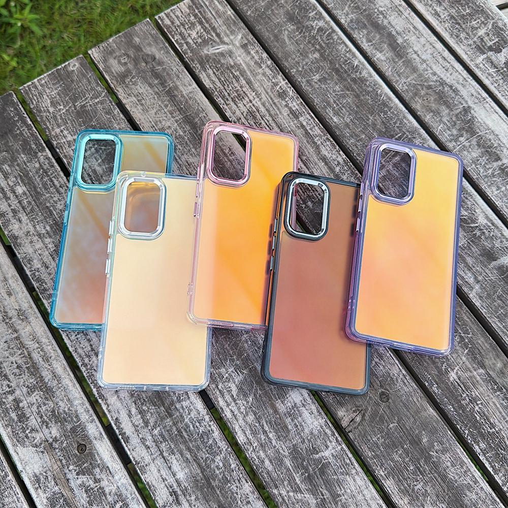 KEYSION Fashion Laser Gradient Colorful Phone Case for Samsung A53 5G A52S 5G TPU+PC Shockproof Back Cover for Galaxy A13 4G 5G