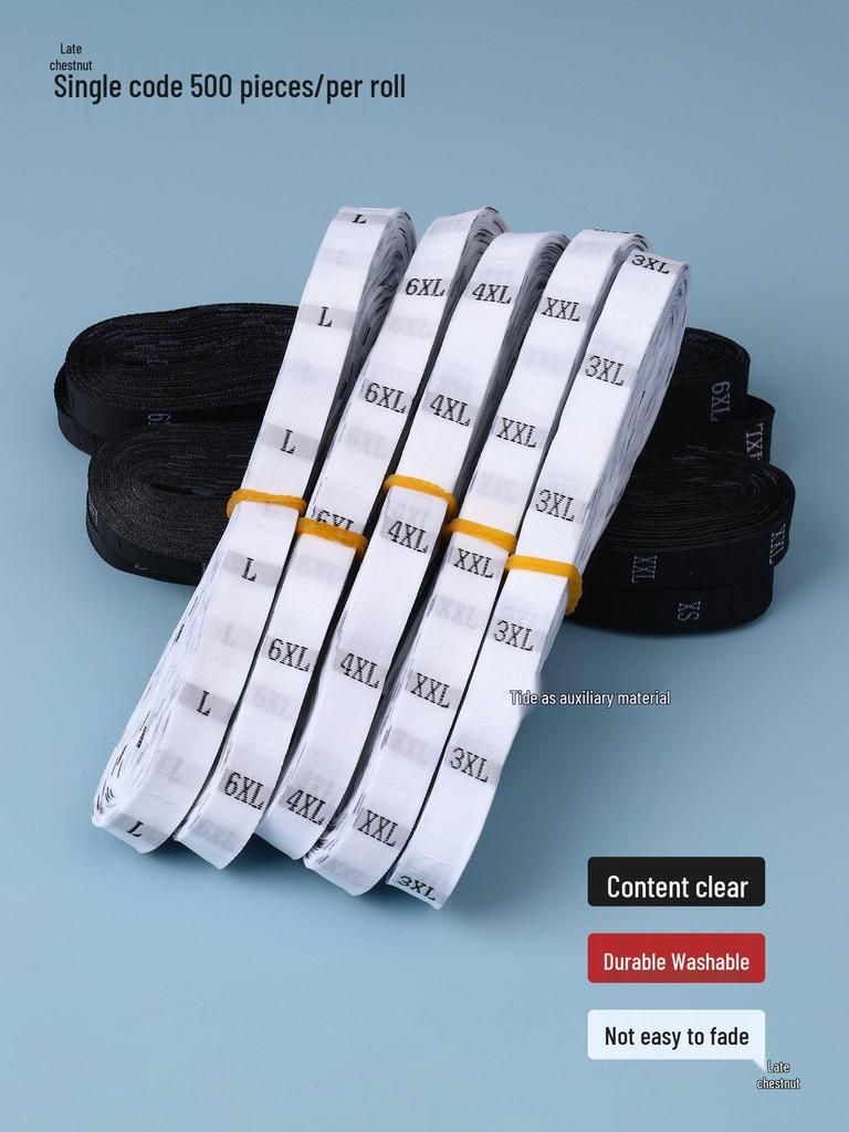 Universal Size Clothing with Labels: Size, Number, Digit, Fabric, Woven, and Roll Packaging