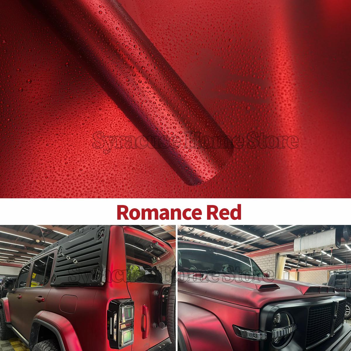 

Highest Quality PET Romance Red Vinyl Wrap Self Adhesive Sticker Decal Vehicle Car Romani Red Wraping Roll For Motorcycle 30cmX50cm