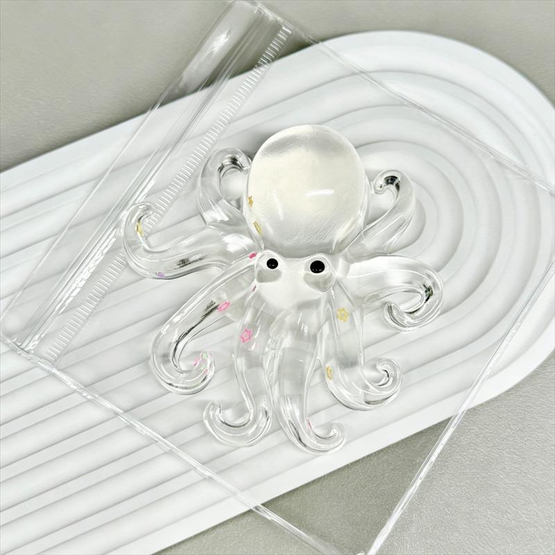 Octopus Transparent Squishy Fidget Toy Cute Jelly Glue Super Soft Stretchy Squeeze For Pressure Relief Sensory Anxiety Calming