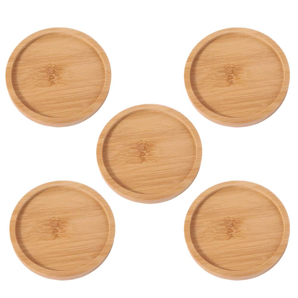 5pcs Crafts Heat-resistant Bamboo Coasters Creative Durable Insulated Placemat Natural Tea Cup Mats Dish