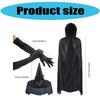 Women Costume Feathered Witch Hat Witch Hooded Cape Long Gloves for Halloween Masquerade Cosplay Adult Halloween Costume