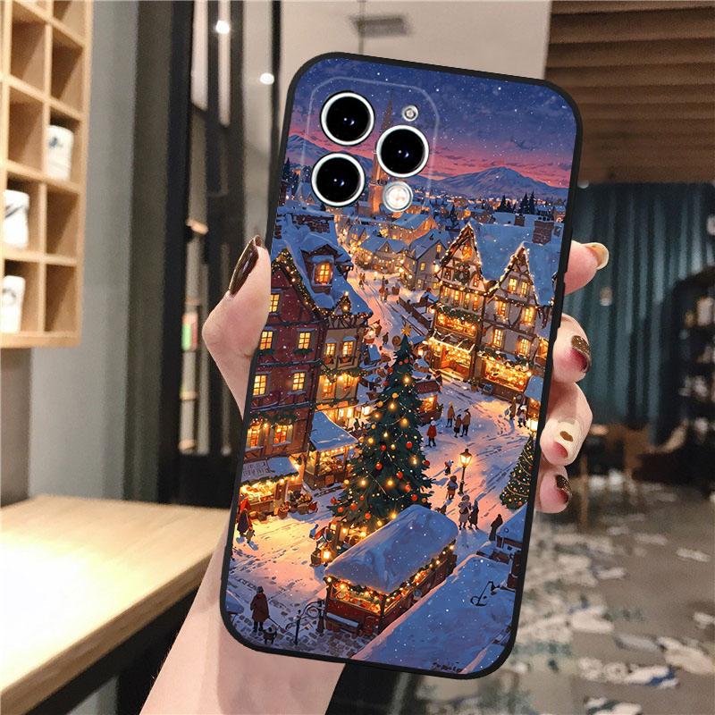 Phone Case Carcasa Funda For iPhone 17 Pro Max Air 16 15 14 13 Pro Max 15 16 Pro 15Plus Santa Christmas Tree Case