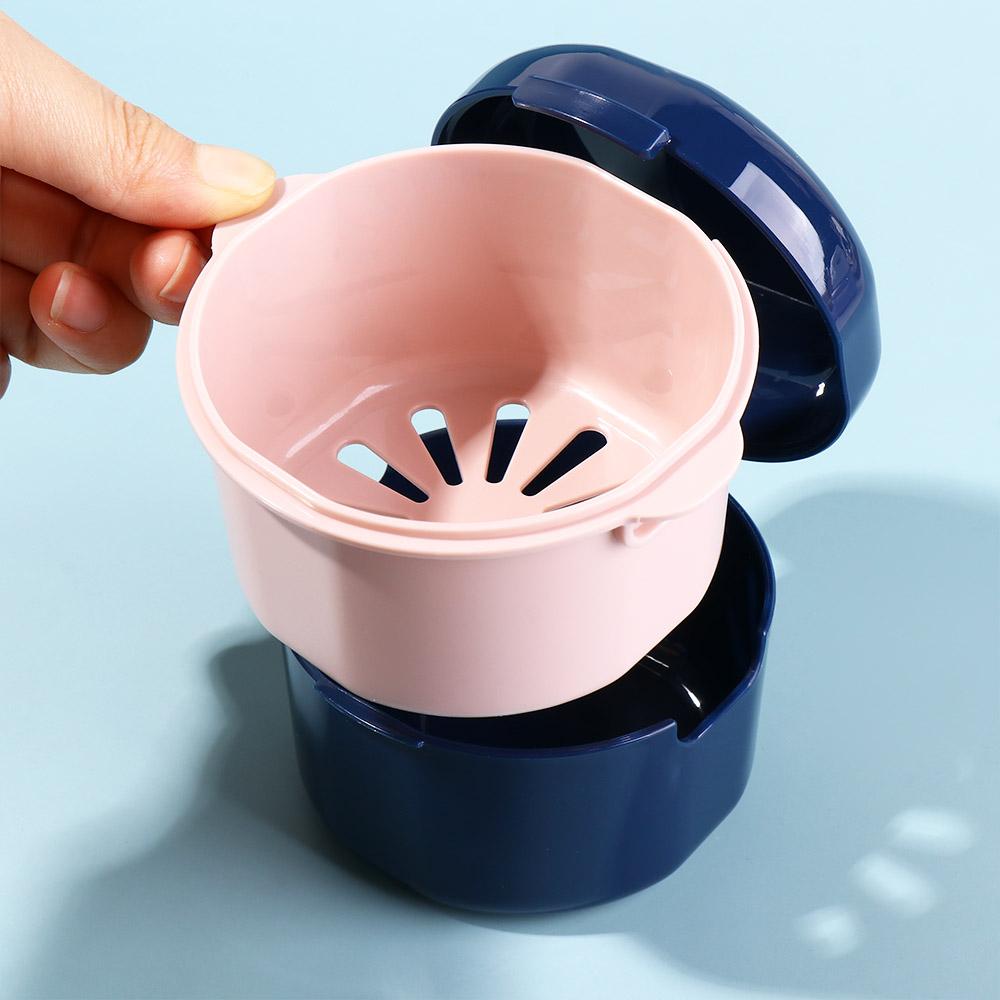 Retainer Mouthguard Container Denture Box False Teeth Bath Case Dental Storage Case Cleaning Box